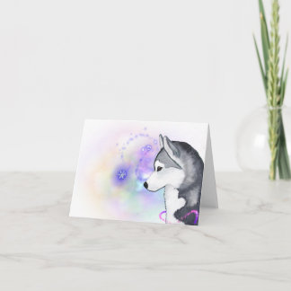 Siberian Husky Winter Snow Flurry Note Card