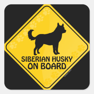 Siberian Husky Xing Square Sticker