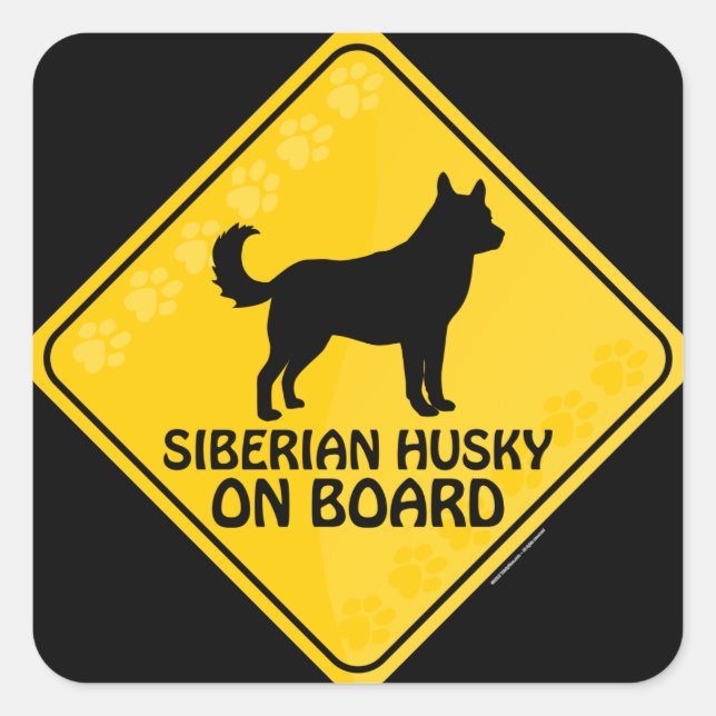 Siberian Husky Xing Square Sticker (Front)