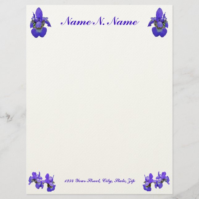 Siberian Iris Letterhead (Front)