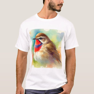 Siberian Rubythroat 020924AREF136 - Watercolor T-Shirt