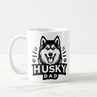 Siberian Spirit: Embracing Fatherhood as Husky Dad Coffee Mug