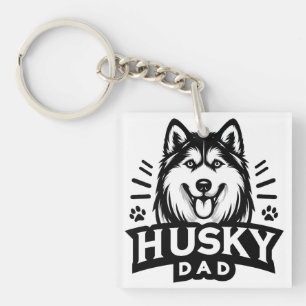 Siberian Spirit: Embracing Fatherhood as Husky Dad Key Ring
