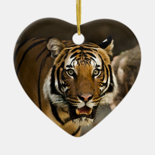 Siberian Tiger Ceramic Tree Decoration (Front)
