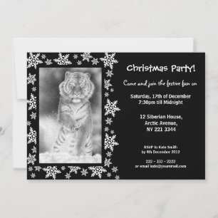 Siberian Tiger Christmas Party Invitation