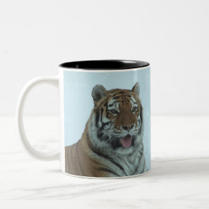 Siberian Tiger Close Up Face 2 Two-Tone Coffee Mug