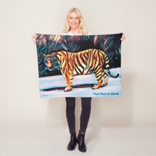 Siberian Tiger Fleece Blanket
