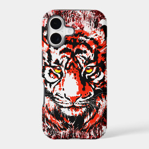 Siberian Tiger Head - Tiger Face Red