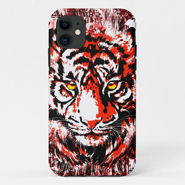 Siberian Tiger Head - Tiger Face Red Case-Mate iPhone Case (Back)