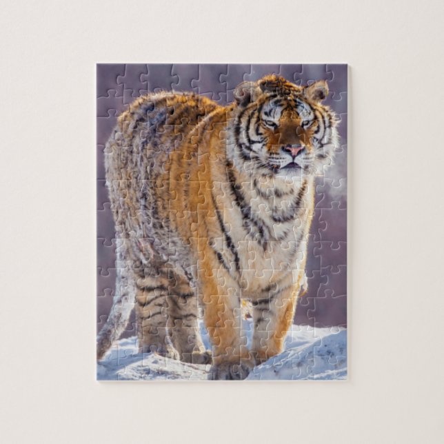 Siberian tiger in snow, China Jigsaw Puzzle (Vertical)