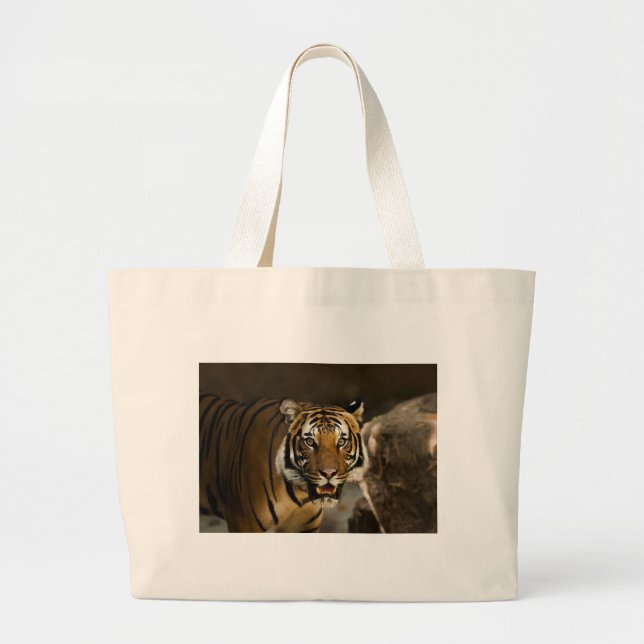 Siberian Tiger Large Tote Bag (Front)