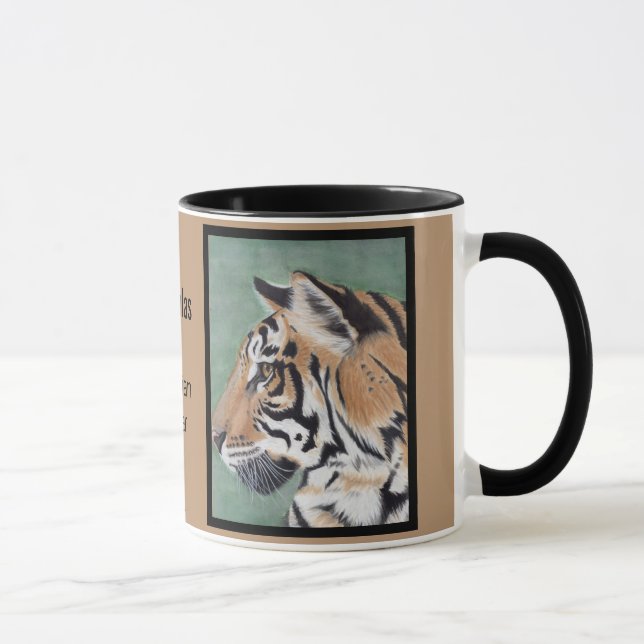 Siberian Tiger Personalise NAME Coffee Mug Cup (Right)