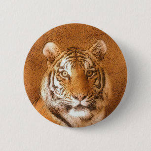Siberian Tiger Portrait Photo 6 Cm Round Badge