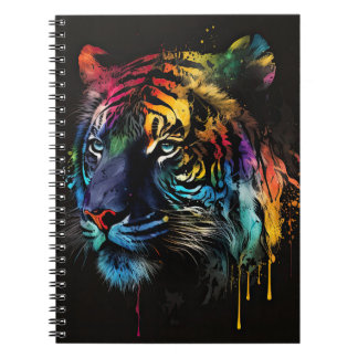 Siberian Tiger Spiral Photo Notebook, Rainbow Notebook