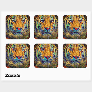 Siberian Tiger [Square Seal] Square Sticker
