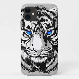 Siberian White Tiger Head - Tiger Blue  iPhone 11 Case