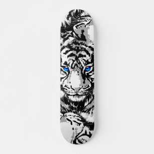 Siberian White Tiger Head - Tiger Skateboard