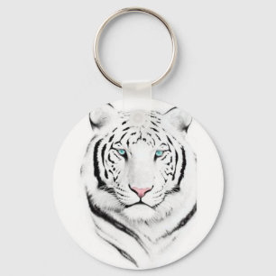 Siberian White Tiger Key Ring