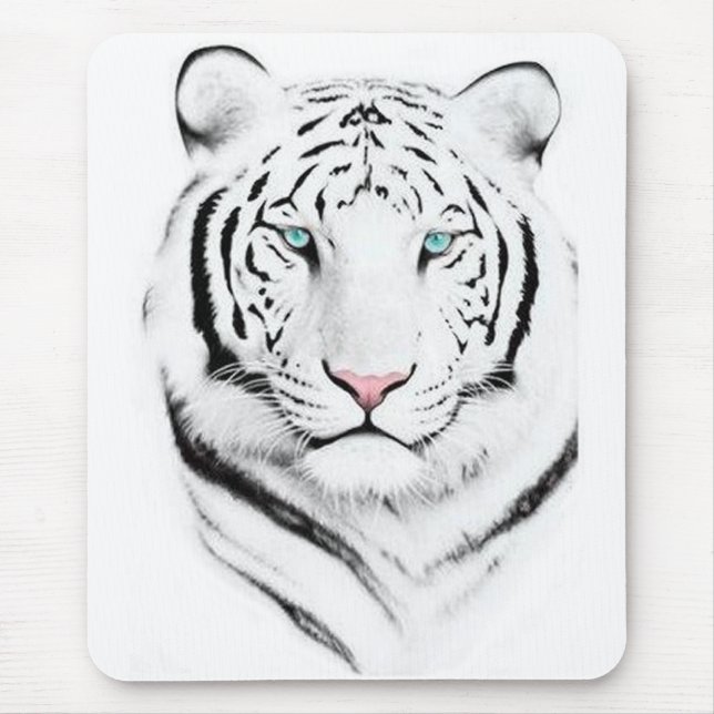 Siberian White Tiger Mouse Pad (Front)
