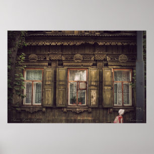 Siberian wooden houses (project by vladstudio.com) poster