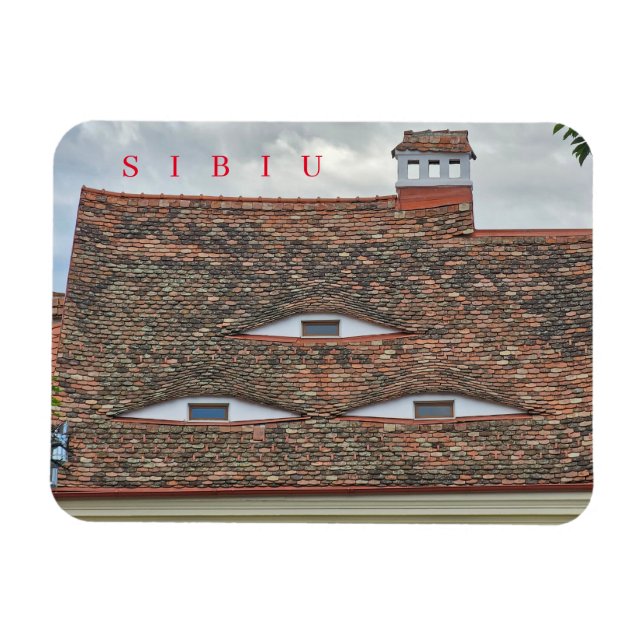 Sibiu eyes windows view fridge magnet (Horizontal)