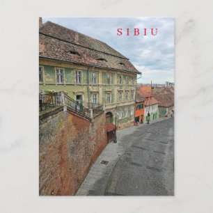Sibiu old buildings view postcard
