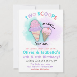 Sibling Birthday Invitation,Double Birthday Invitation