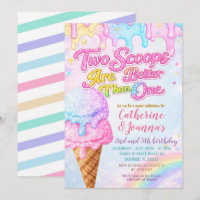 Sibling Double the Scoops Joint Birthday 