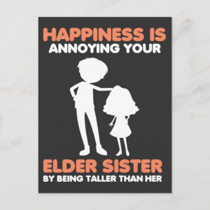 Sibling Familys Day Annoying Tall Brother Sister Postcard