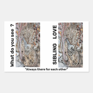 Sibling Love Rectangle Stickers