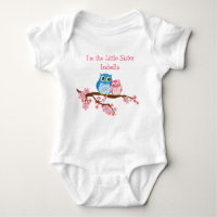 Sibling Owls Little Sister Matching Infant T-Shirt