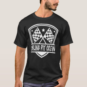 Sibling Pit Crew Race Track Flag Brother Sister Ra T-Shirt