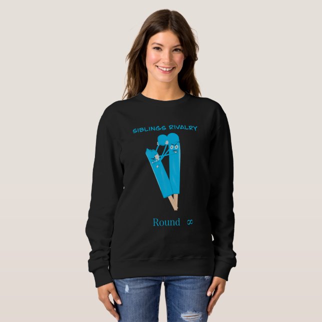 Sibling Rivalry Funny Cartoon Popsicle Sweatshirt (Front Full)