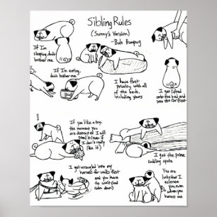 Sibling Rules (Older Pug's Version) Poster