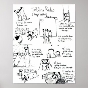 Sibling Rules (Younger Pug Version) Poster