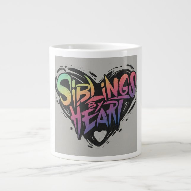 Siblings By Heart Large Coffee Mug (Front)