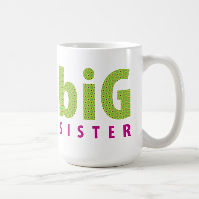 SIBLINGS COLLECTION - big sister {lime} Coffee Mug (Right)