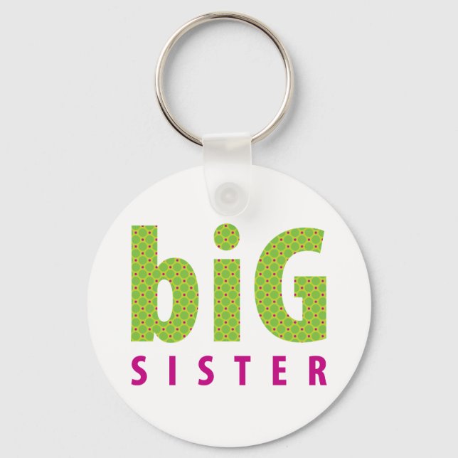 SIBLINGS COLLECTION - big sister {lime} Key Ring (Front)