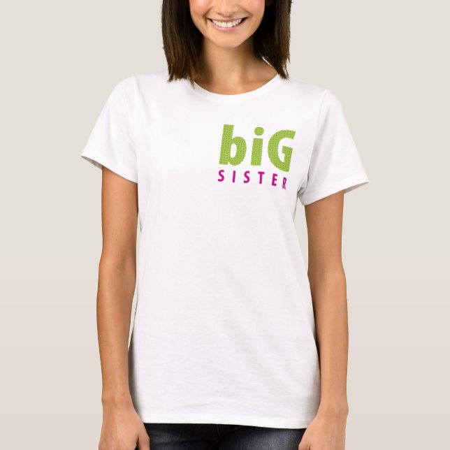 SIBLINGS COLLECTION - big sister {lime} T-Shirt (Front)
