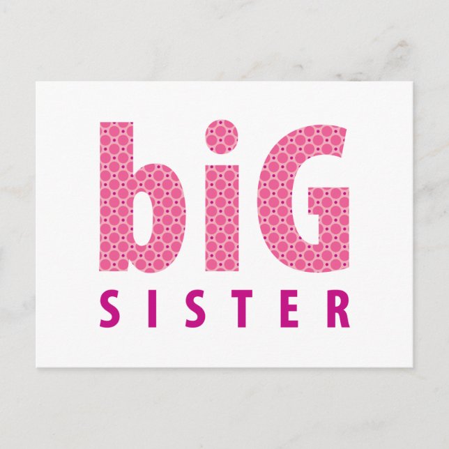 SIBLINGS COLLECTION - big sister {pink} Postcard (Front)