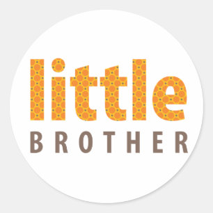SIBLINGS COLLECTION - little brother {orange} Classic Round Sticker