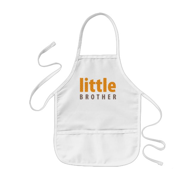 SIBLINGS COLLECTION - little brother {orange} Kids Apron (Front)