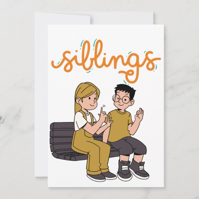 Siblings Day Signing- Customise  Holiday Card (Front)