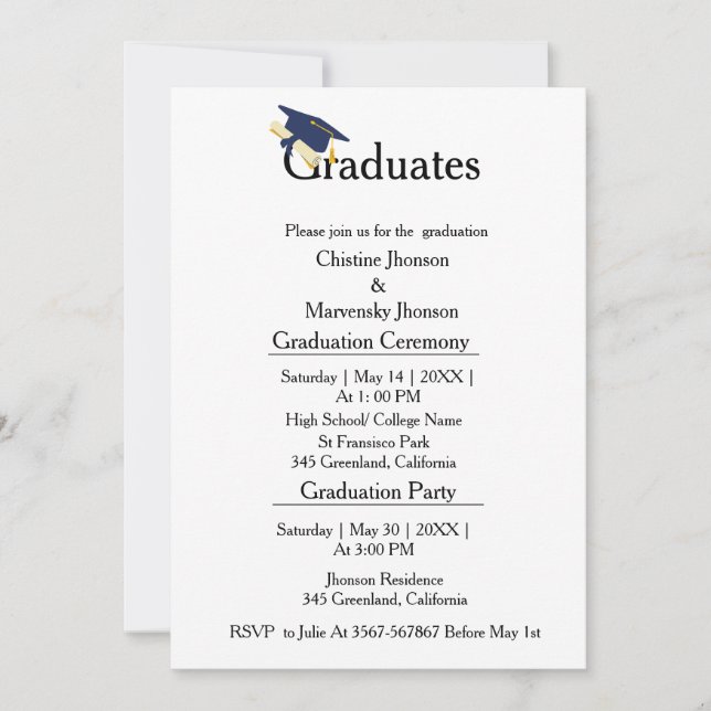  Siblings graduation ceremony class Of 2023  Announcement (Front)