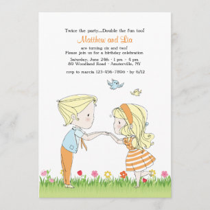 Siblings in the Garden Invitation