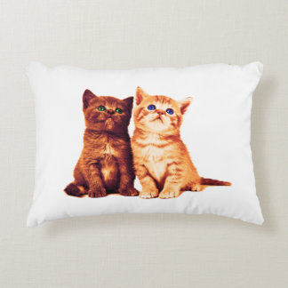 Siblings kittens, two cute cats decorative cushion