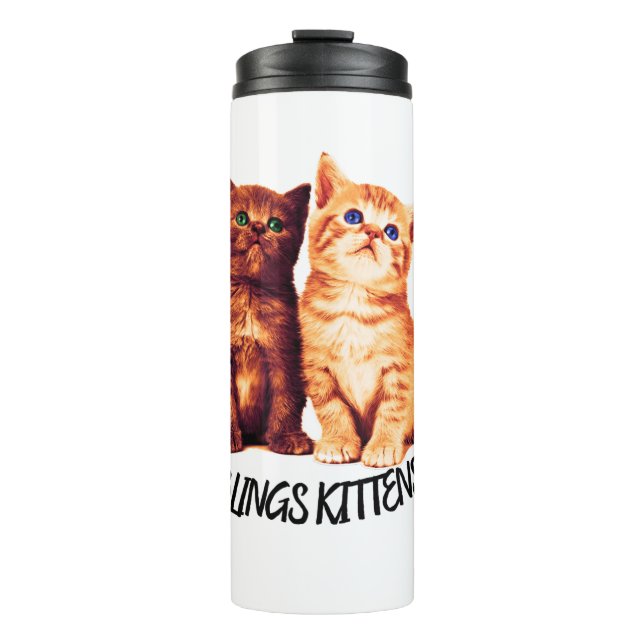 Siblings kittens, two cute cats thermal tumbler (Front)