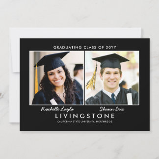 Siblings Two Photo Graduation Announcement