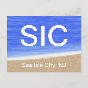 SIC Sea Isle City NJ Beach Postcard