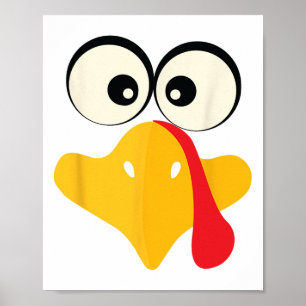 Sic Turkey Face Happy Thanksgiving Dinner Group Ma Poster